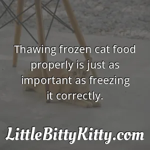 Thawing frozen cat food properly is just as important as freezing it correctly.