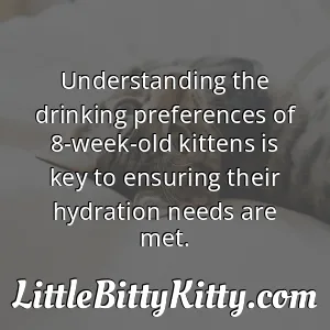 Understanding the drinking preferences of 8-week-old kittens is key to ensuring their hydration needs are met.