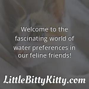 Welcome to the fascinating world of water preferences in our feline friends!