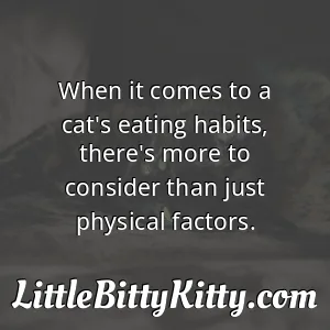 When it comes to a cat's eating habits, there's more to consider than just physical factors.