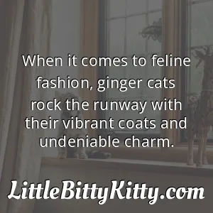 When it comes to feline fashion, ginger cats rock the runway with their vibrant coats and undeniable charm.