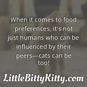 When it comes to food preferences, it's not just humans who can be influenced by their peers—cats can be too!