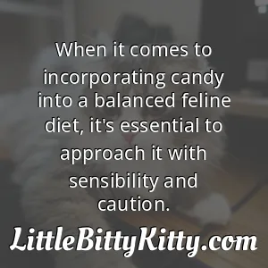 When it comes to incorporating candy into a balanced feline diet, it's essential to approach it with sensibility and caution.