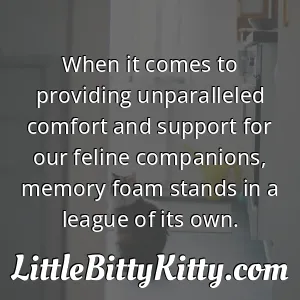 When it comes to providing unparalleled comfort and support for our feline companions, memory foam stands in a league of its own.