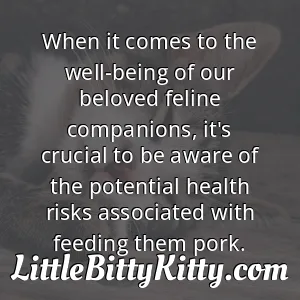 When it comes to the well-being of our beloved feline companions, it's crucial to be aware of the potential health risks associated with feeding them pork.