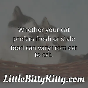 Whether your cat prefers fresh or stale food can vary from cat to cat.
