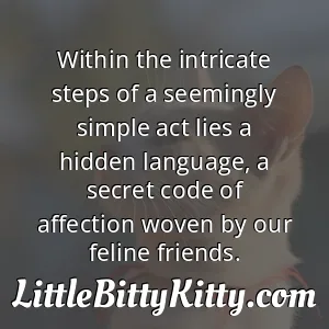 Within the intricate steps of a seemingly simple act lies a hidden language, a secret code of affection woven by our feline friends.