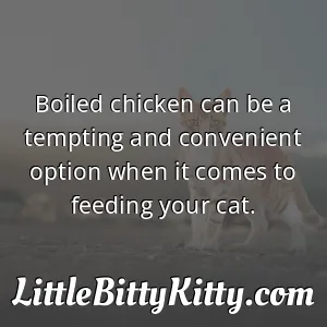 Boiled chicken can be a tempting and convenient option when it comes to feeding your cat.