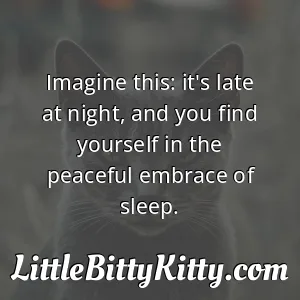 Imagine this: it's late at night, and you find yourself in the peaceful embrace of sleep.