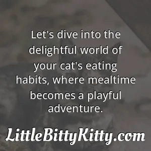 Let's dive into the delightful world of your cat's eating habits, where mealtime becomes a playful adventure.