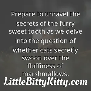 Prepare to unravel the secrets of the furry sweet tooth as we delve into the question of whether cats secretly swoon over the fluffiness of marshmallows.