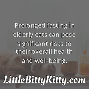 Prolonged fasting in elderly cats can pose significant risks to their overall health and well-being.