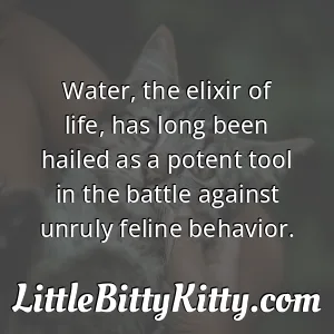 Water, the elixir of life, has long been hailed as a potent tool in the battle against unruly feline behavior.