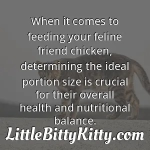 When it comes to feeding your feline friend chicken, determining the ideal portion size is crucial for their overall health and nutritional balance.