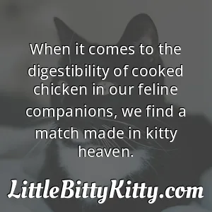 When it comes to the digestibility of cooked chicken in our feline companions, we find a match made in kitty heaven.