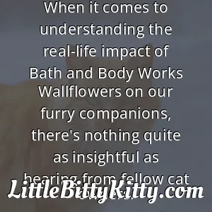 When it comes to understanding the real-life impact of Bath and Body Works Wallflowers on our furry companions, there's nothing quite as insightful as hearing from fellow cat owners.